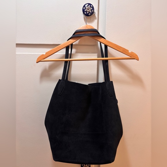 Madewell Dark Blue Suede-Texture Tote - Picture 7 of 8